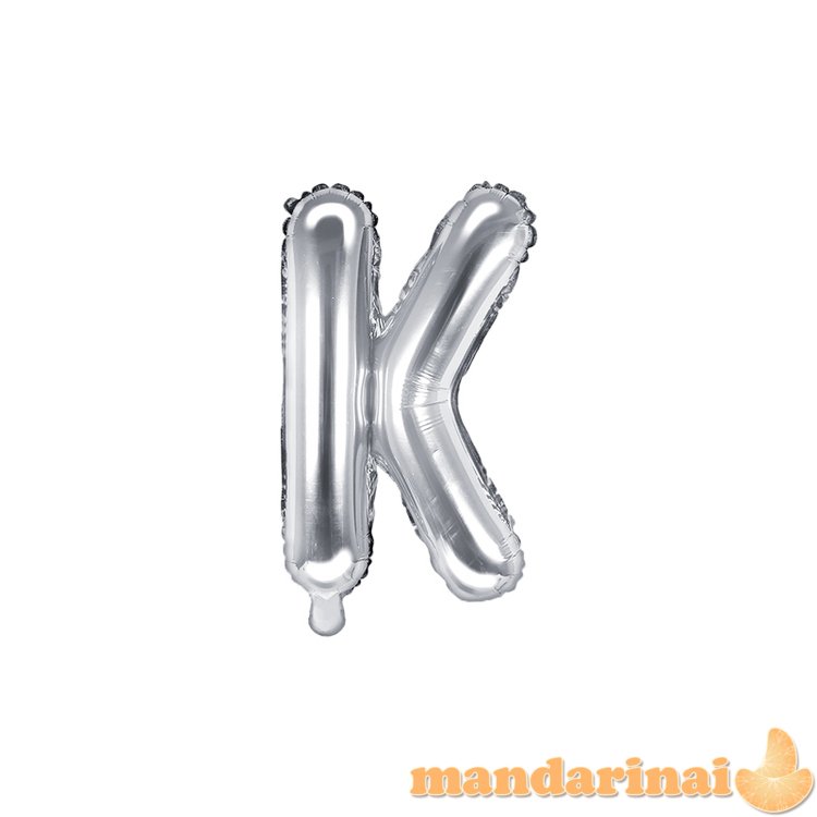 Foil Balloon Letter K , 35cm, silver