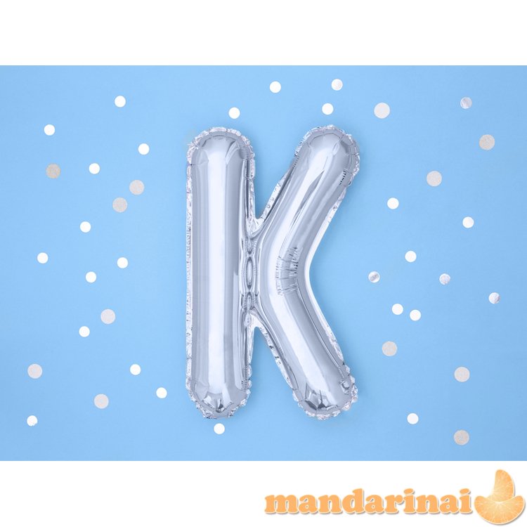 Foil Balloon Letter K , 35cm, silver