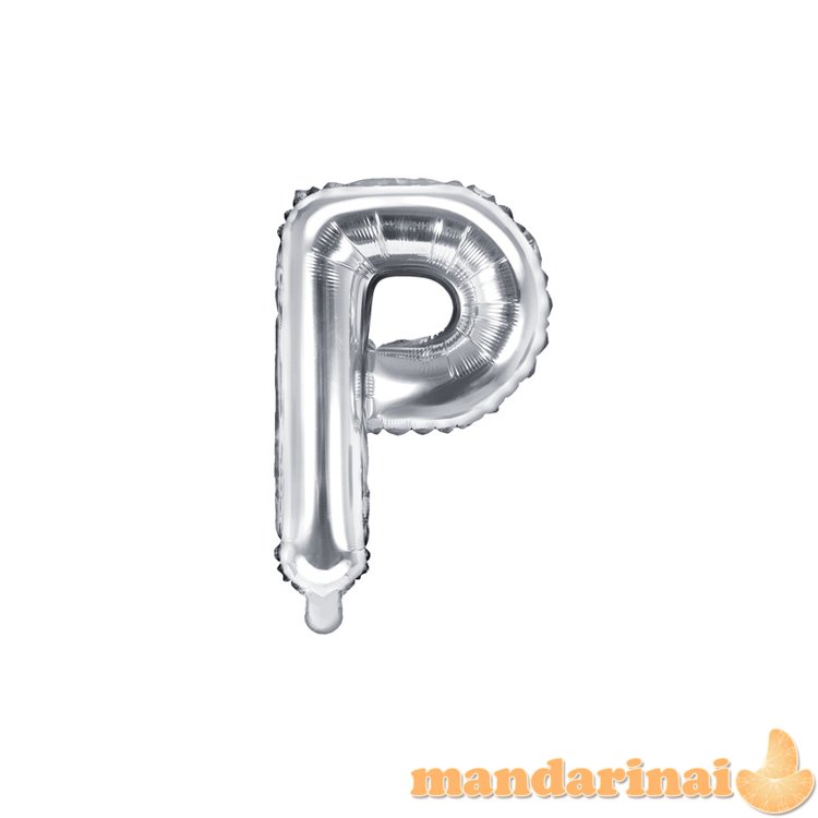 Foil Balloon Letter P , 35cm, silver, 1piece