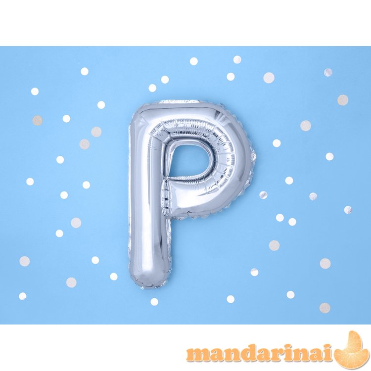 Foil Balloon Letter P , 35cm, silver, 1piece