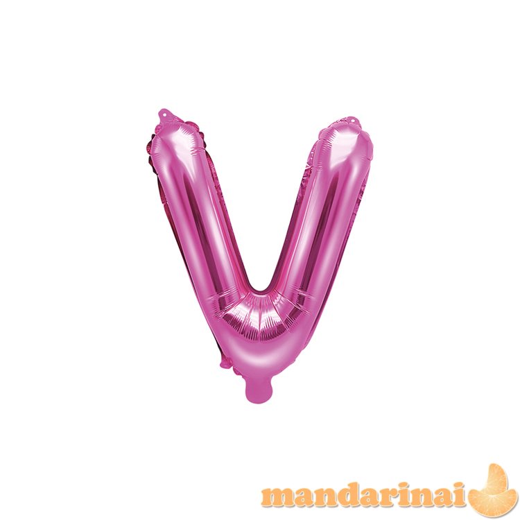 Foil Balloon Letter V , 35cm, dark pink