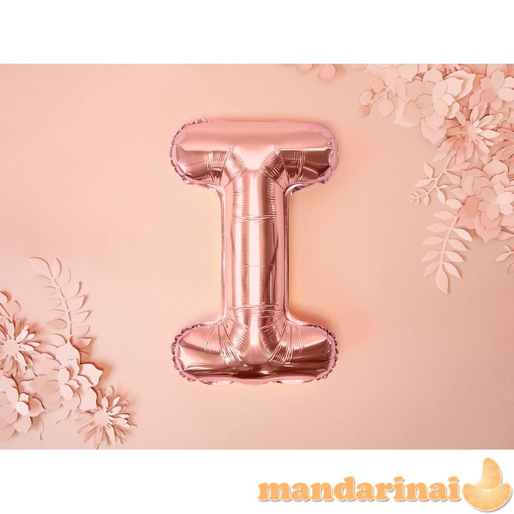 Foil Balloon Letter I , 35cm, rose gold