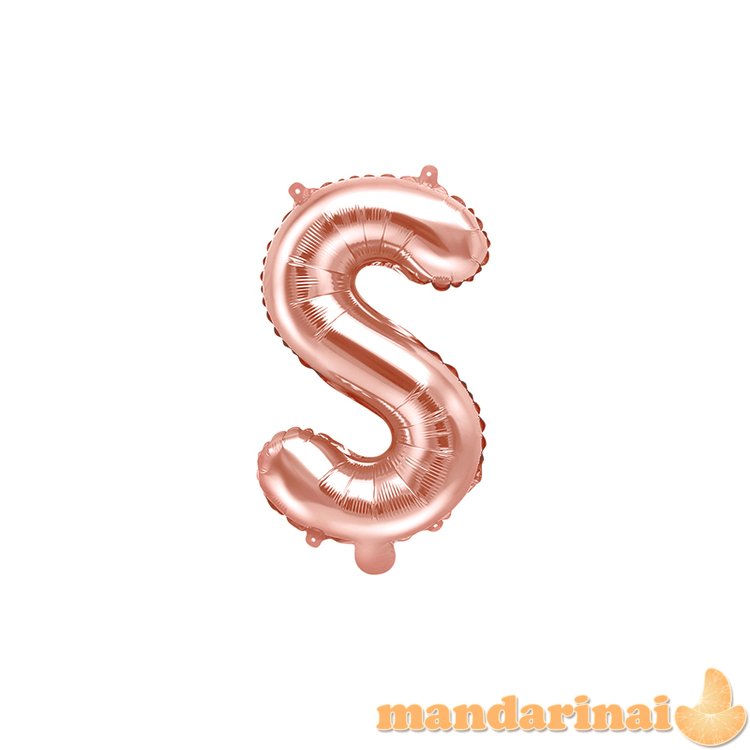 Foil Balloon Letter S , 35cm, rose gold