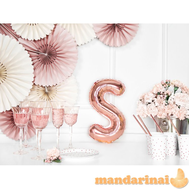 Foil Balloon Letter S , 35cm, rose gold