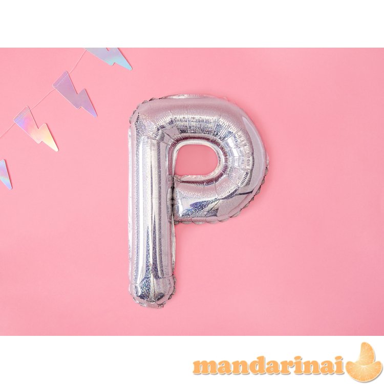 Foil Balloon Letter P , 35cm, holographic