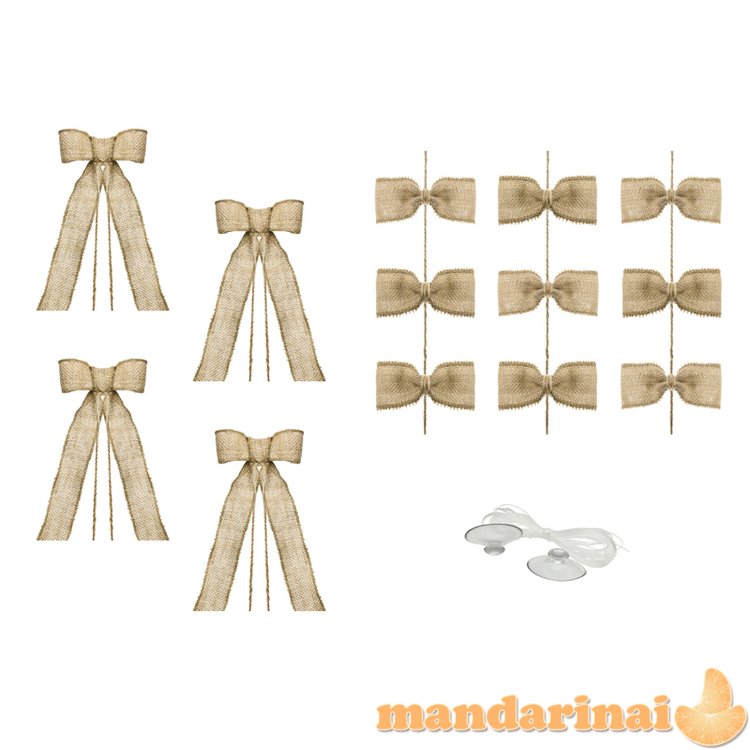 Car decoration kit - Bows, burlap