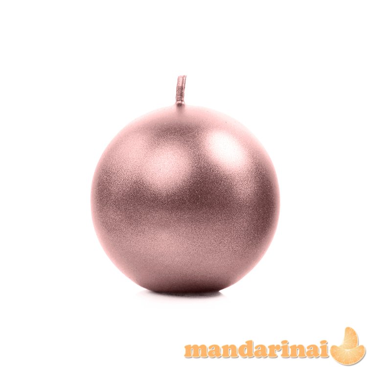 Candle Sphere, metallic, rose gold, 6cm (1 pkt / 10 pc.)