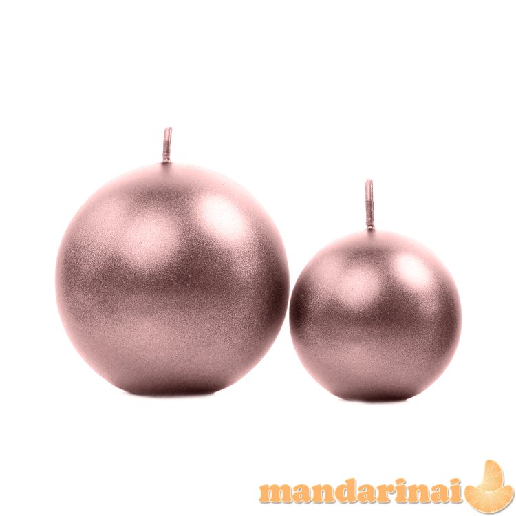 Candle Sphere, metallic, rose gold, 6cm (1 pkt / 10 pc.)