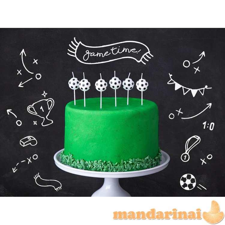 Birthday candles Soccer Balls, 2.5cm (1 pkt / 6 pc.)