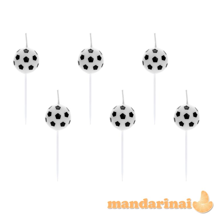 Birthday candles Soccer Balls, 2.5cm (1 pkt / 6 pc.)