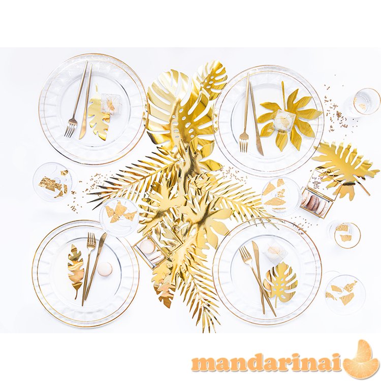 Decorations Aloha - Tropical leaves, gold (1 pkt / 21 pc.)