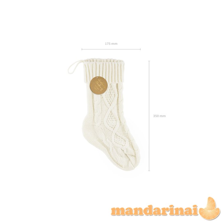 Decorative stocking, off-white, 15.5x34cm