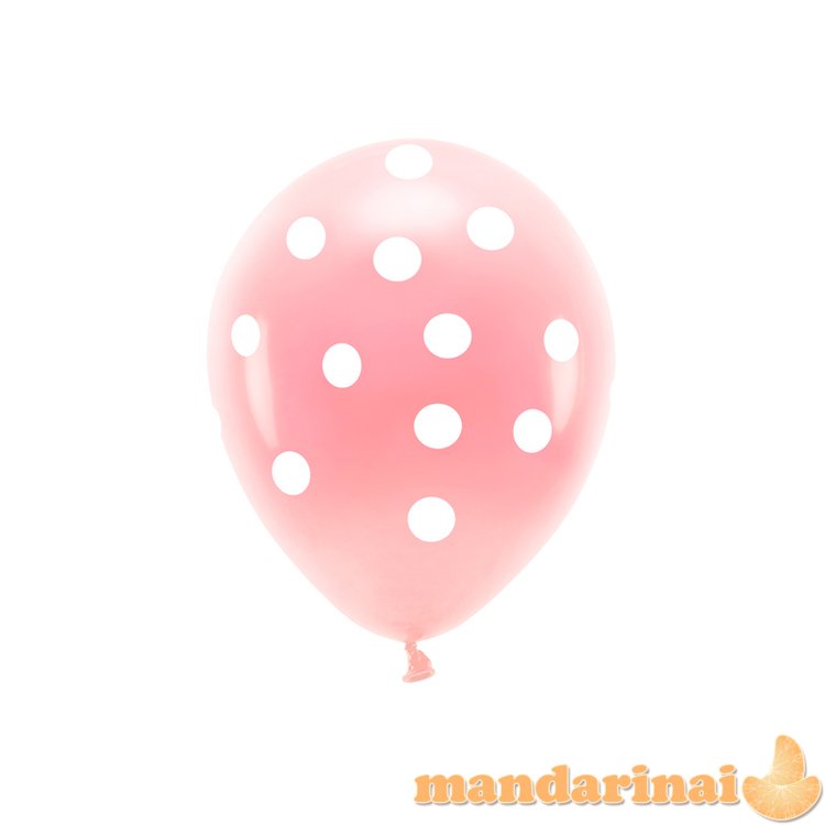 Pastel Eco Balloons 33 cm, Dots, light pink (1 pkt / 6 pc.)