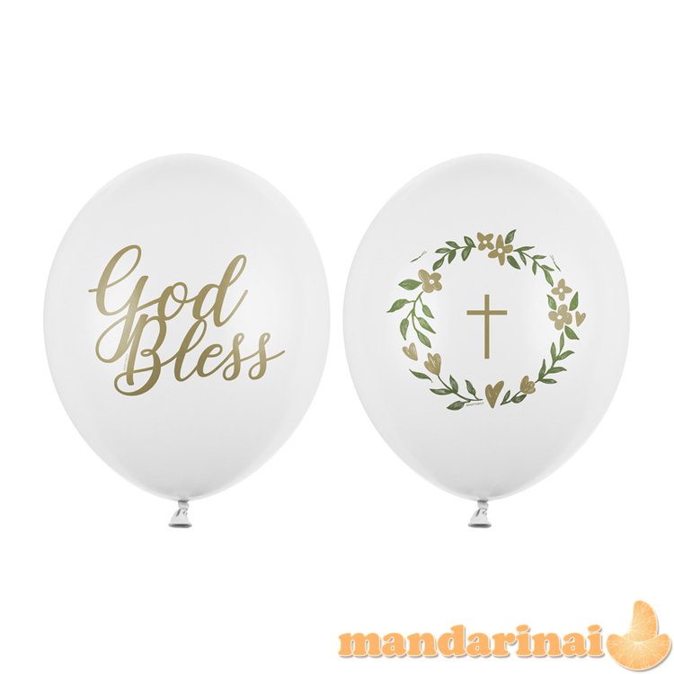 Balloons 30 cm, God Bless, Pastel Pure White (1 pkt / 50 pc.)