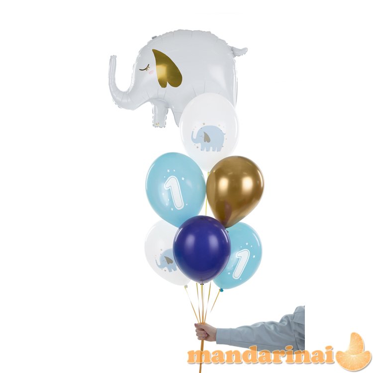 Balloons 30 cm, One year, Pastel Light Blue (1 pkt / 50 pc.)