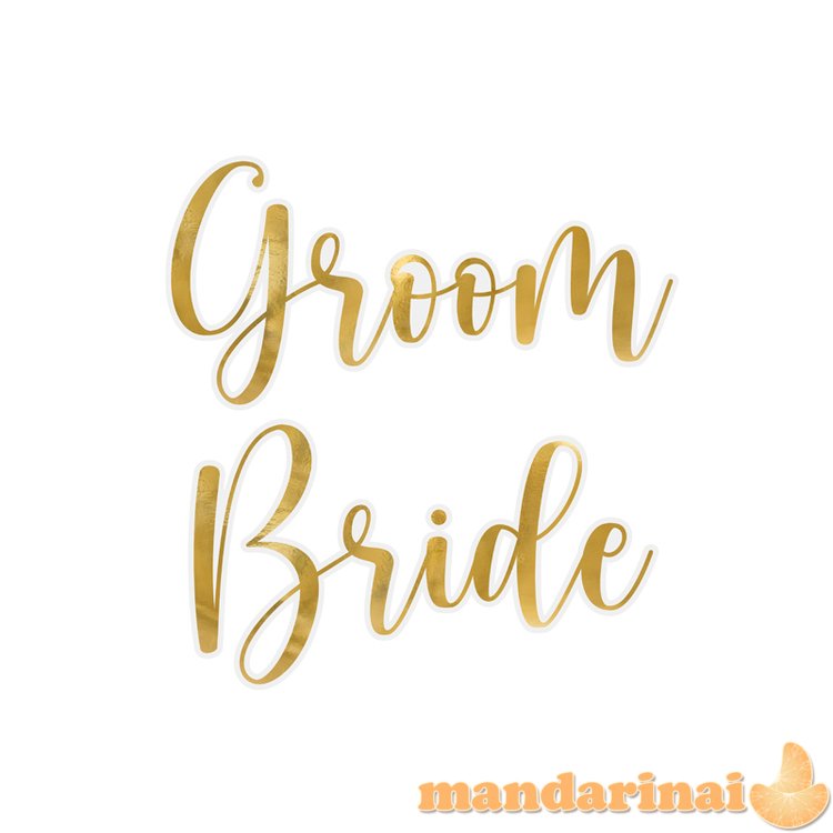 Glass stickers Bride & Groom , gold (1 pkt / 2 pc.)