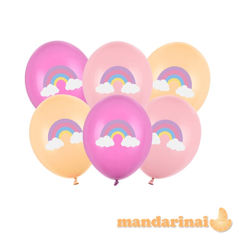 Balloons 30 cm, Rainbow, mix (1 pkt / 6 pc.)