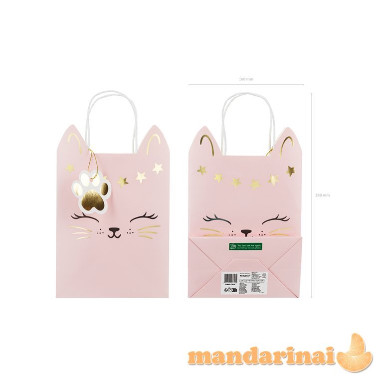 Cat Gift Bag, mix, 18 x 10,5 x 27,5 cm