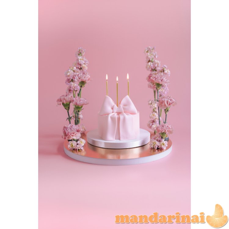 Plain birthday candles, gold, 14 cm (1 pkt / 12 pc.)