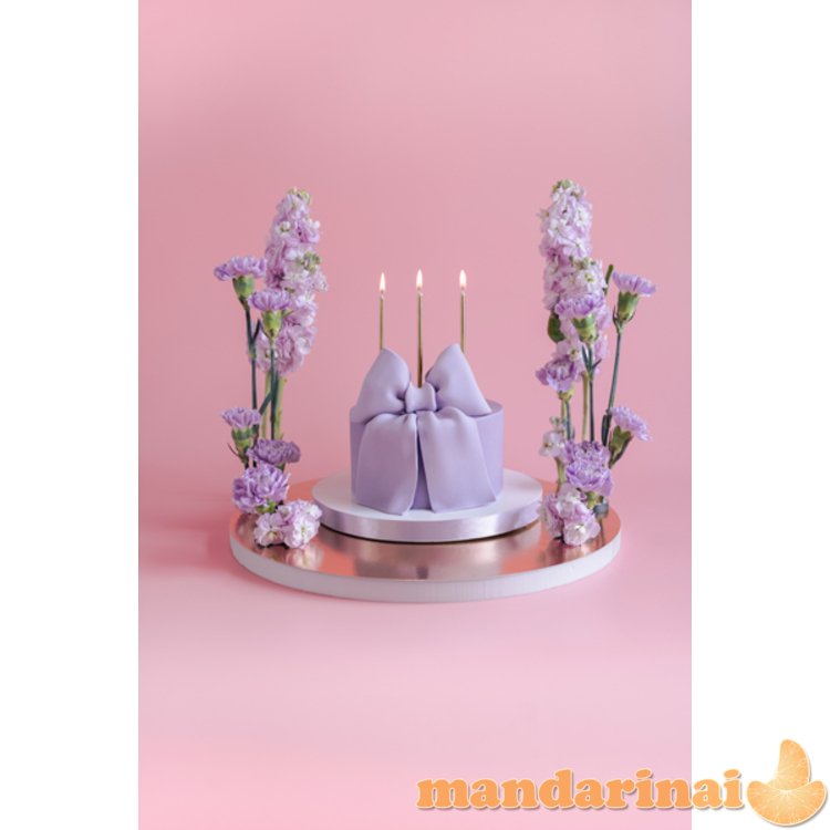 Plain birthday candles, rose gold, 14 cm (1 pkt / 12 pc.)