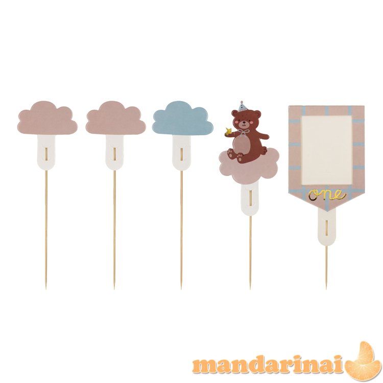 Cake Toppers Teddy Bear, Mix, 12-14 cm (1 pkt / 5 pc.)