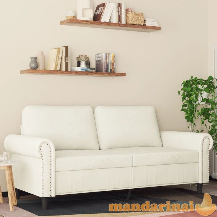 Dvivietė sofa, kreminės spalvos, 140cm, aksomas