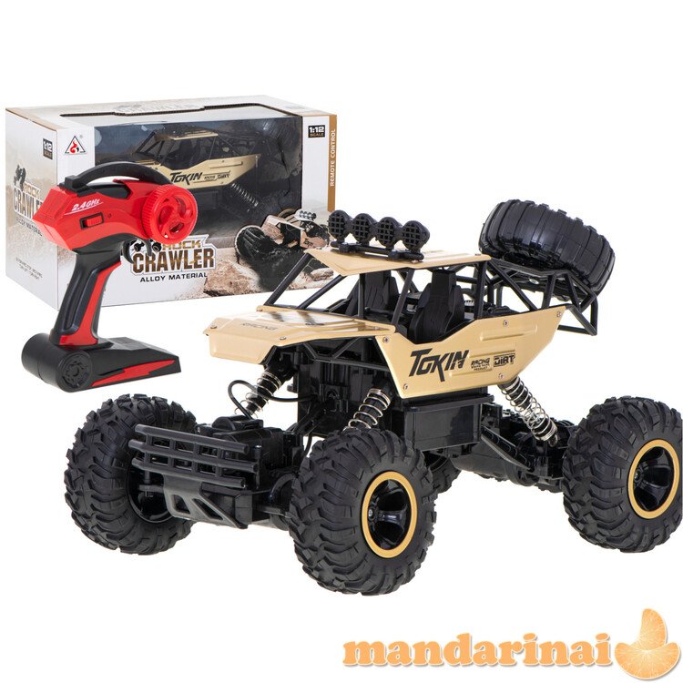 RC automobilis Rock Crawler 1:12 4WD METAL auksas