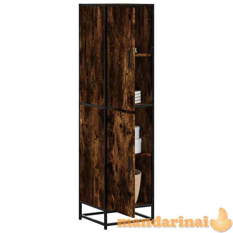 Highboard rūkytas ąžuolas 35,5x35x139 cm mediena ir metalas