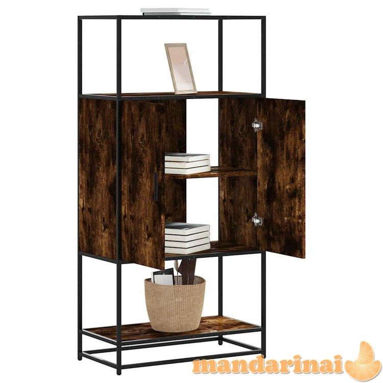 Highboard rūkytas ąžuolas 68x35x139 cm mediena ir metalas