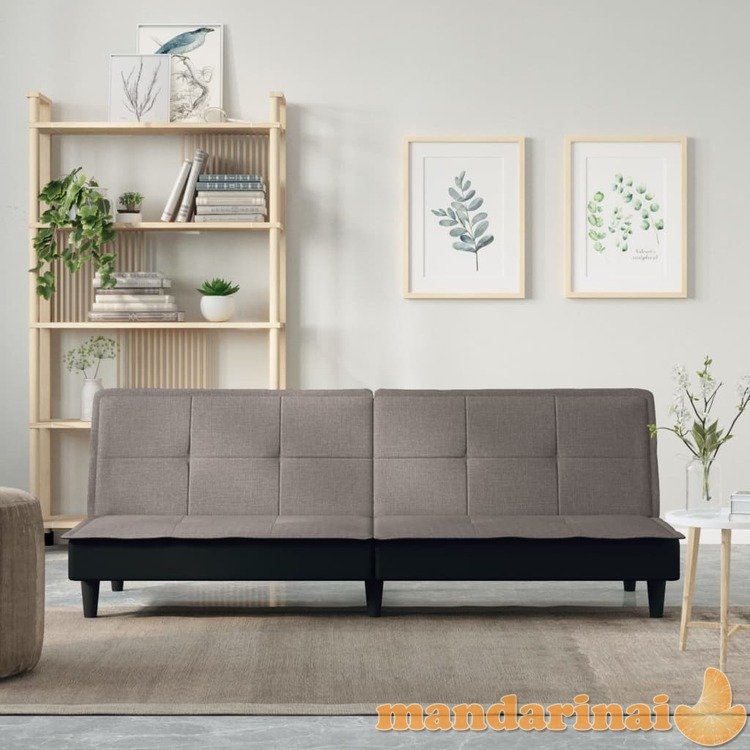 Dvivietė sofa-lova, taupe spalvos, audinys