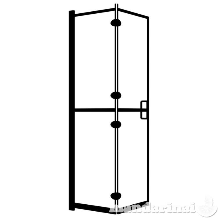 Sulankstoma dušo pertvara, juodos spalvos, 100x140cm, esg