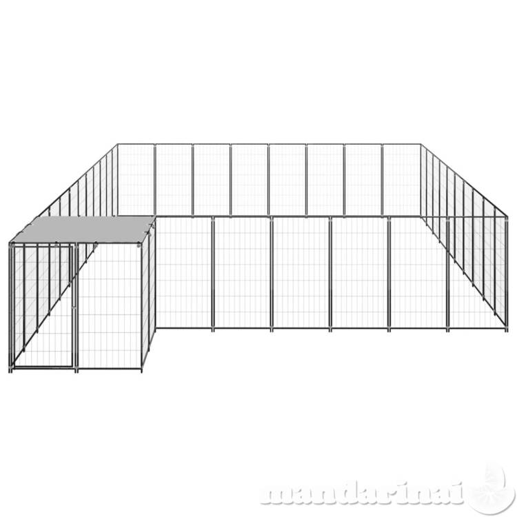 Voljeras šunims, juodos spalvos, 25,41 m², plienas