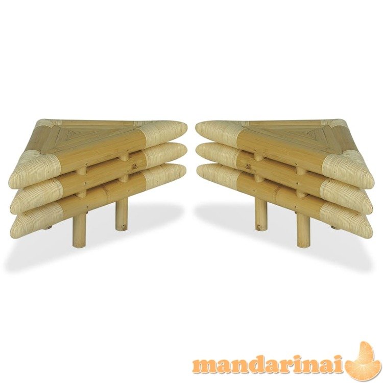Naktinis staliukas, 2vnt. 60x60x40cm, natūralios sp., bambukas