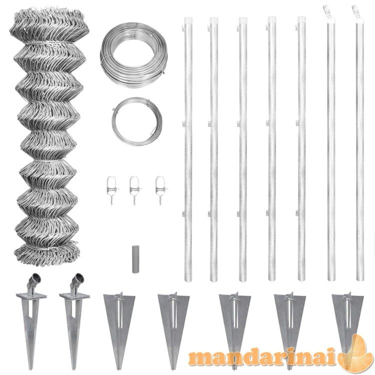 Tinklinė tvora su smaigais, cinkuotas plienas, 15x1,25m