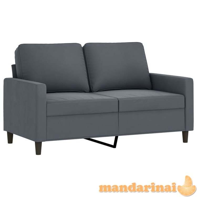 Dvivietė sofa, tamsiai pilkos spalvos, 120cm, aksomas