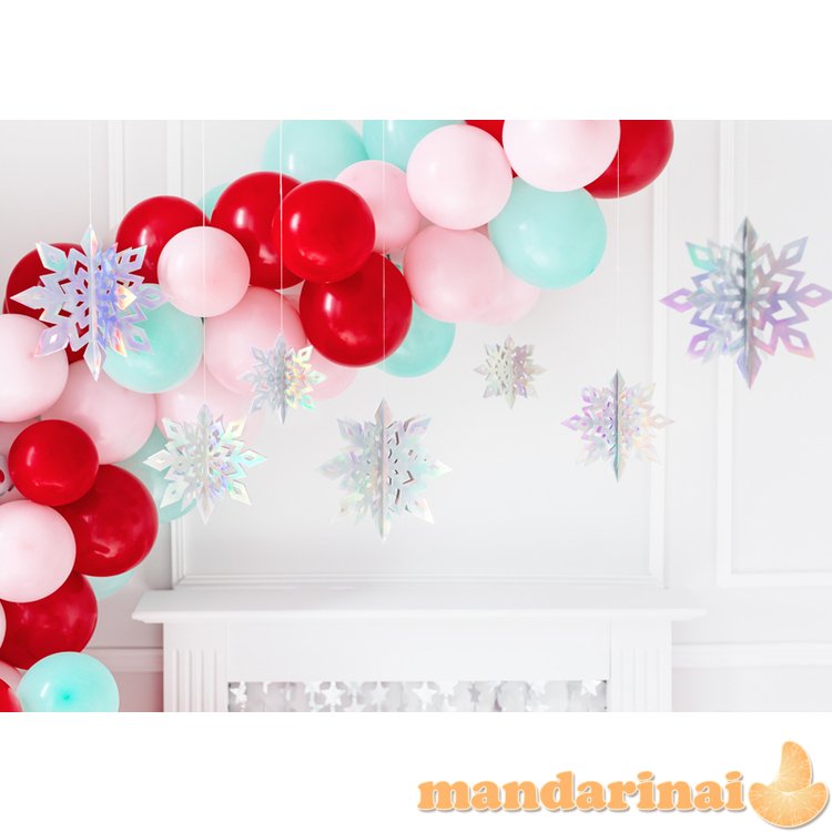 Hanging decoration Snowflakes, iridescent, 15-25cm (1 pkt / 6 pc.)