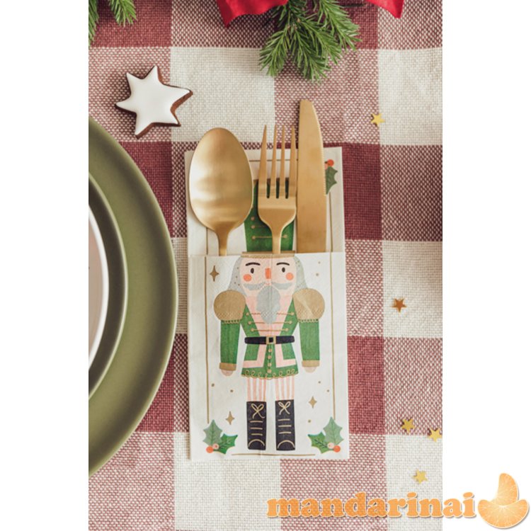 Cutlery bag Nutcracker, 10x20 cm, mix (1 pkt / 6 pc.)