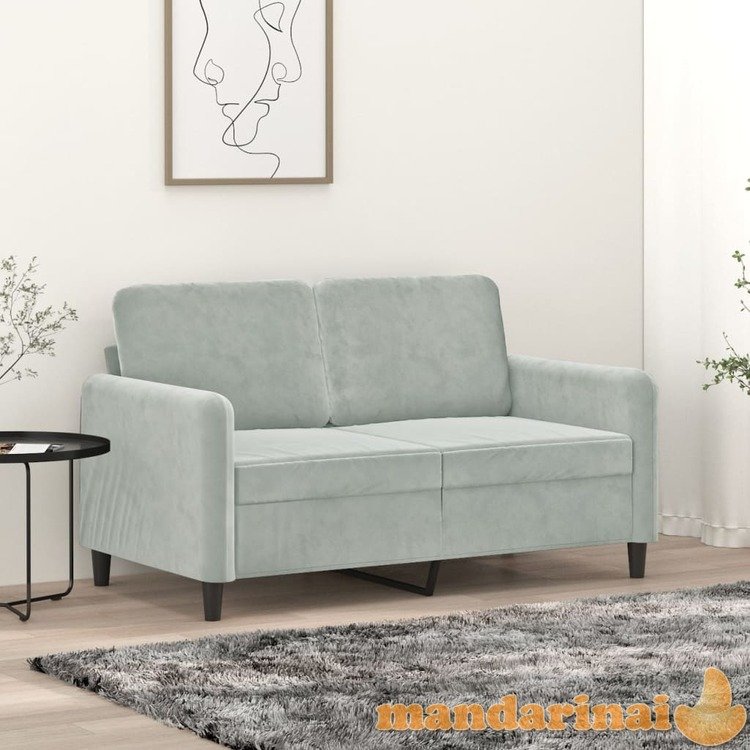 Dvivietė sofa, šviesiai pilkos spalvos, 120cm, aksomas