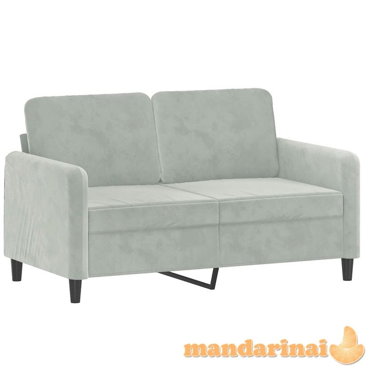 Dvivietė sofa, šviesiai pilkos spalvos, 120cm, aksomas