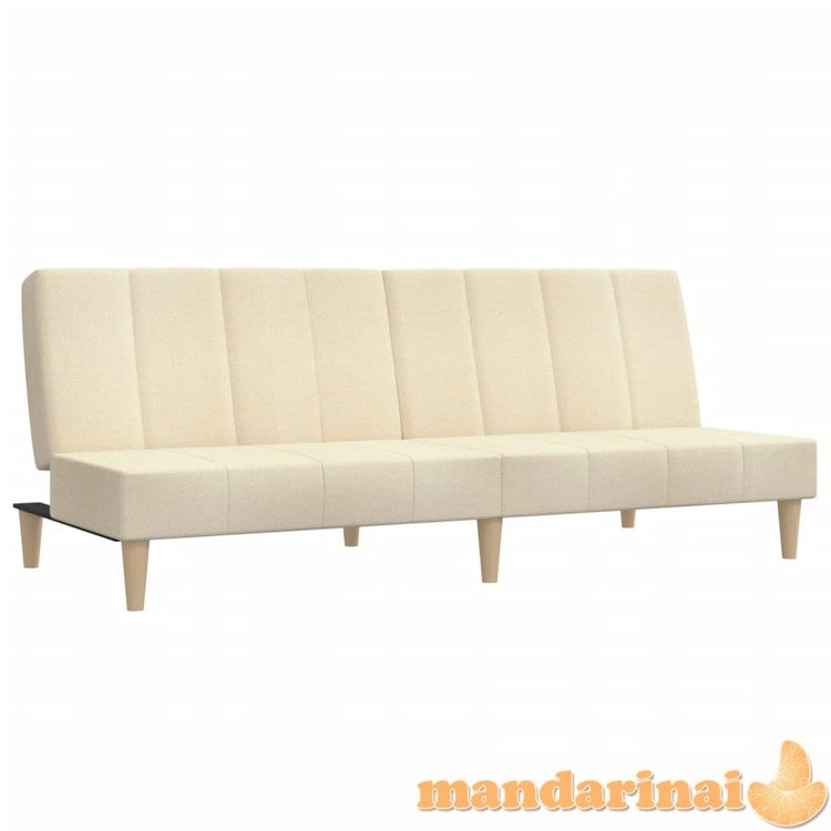 Dvivietė sofa-lova, kreminės spalvos, audinys