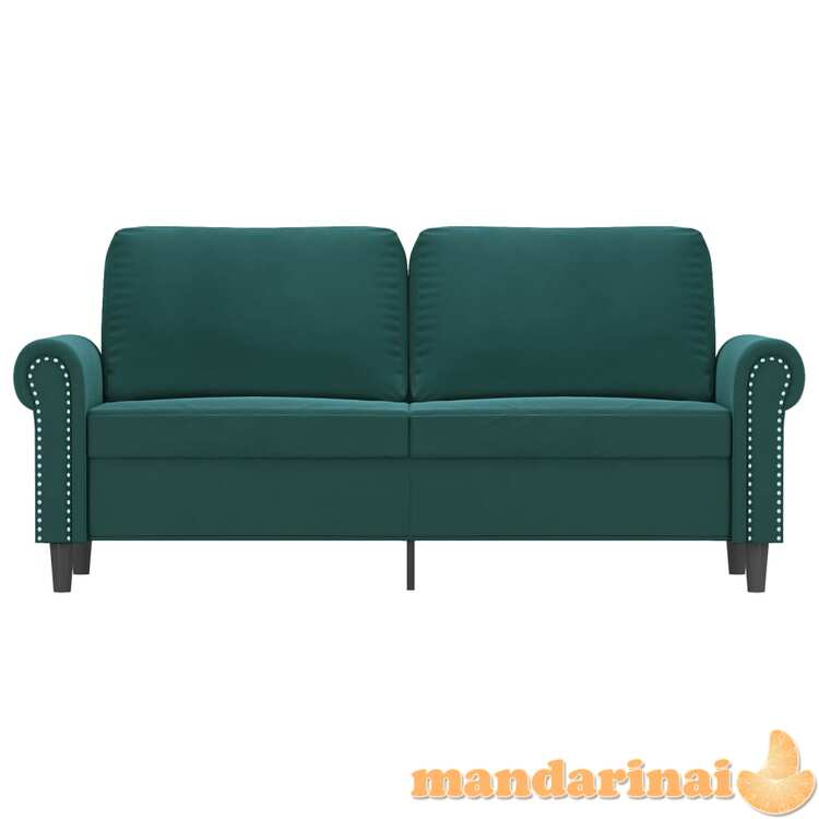 Dvivietė sofa, tamsiai žalios spalvos, 140cm, aksomas