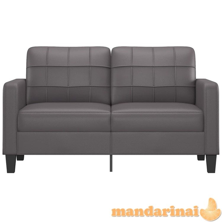 Dvivietė sofa, pilkos spalvos, 140cm, dirbtinė oda