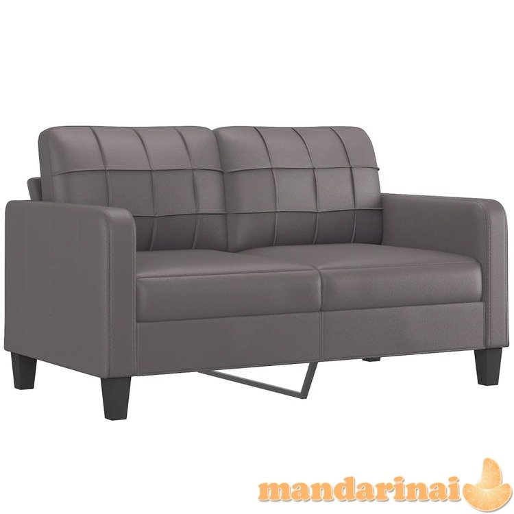 Dvivietė sofa, pilkos spalvos, 140cm, dirbtinė oda