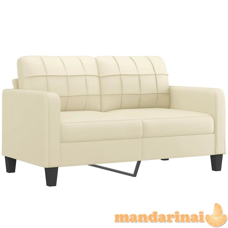 Dvivietė sofa, kreminės spalvos, 140cm, dirbtinė oda