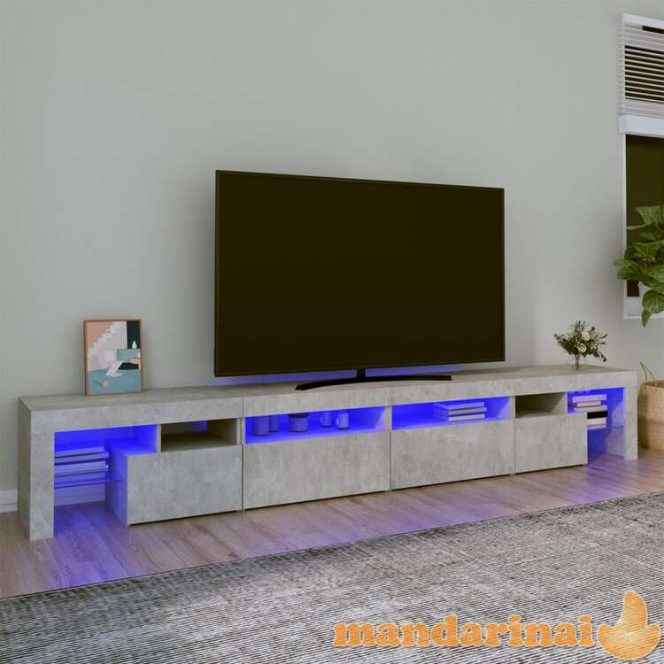 Tv spintelė su led apšvietimu, betono pilka, 260x36,5x40cm