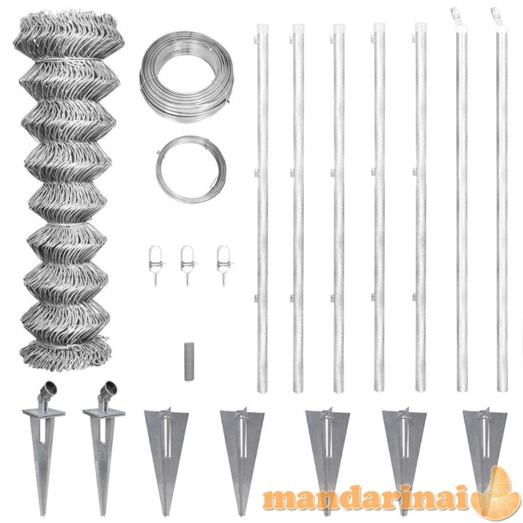Tinklinė tvora su smaigais, cinkuotas plienas, 15x1m