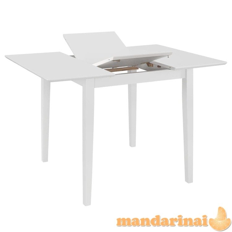 Išskleidž. valg. stalas, baltas, (80x120)x80x74 cm, mdf