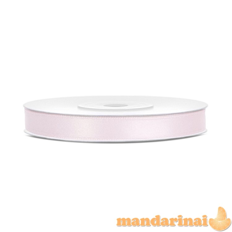 Satin Ribbon, light powder pink, 6mm/25m