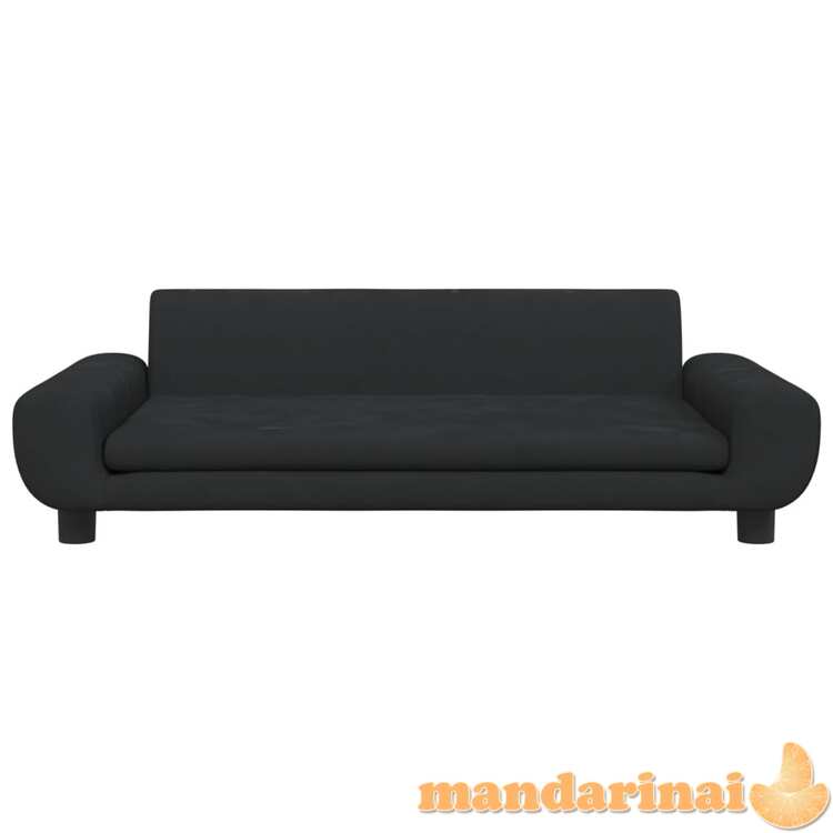 Vaikiška sofa, juodos spalvos, 100x54x33cm, aksomas