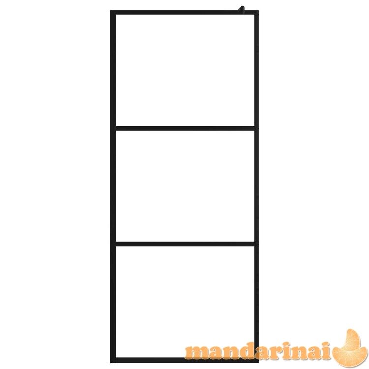 Dušo sienelė su skaidriu esg stiklu, juodos spalvos, 90x195cm